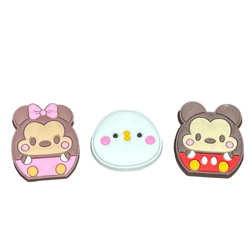 NEW Mickey Minnie Chick Silicone Crocs Shoe or Bag Set of 3 Charms